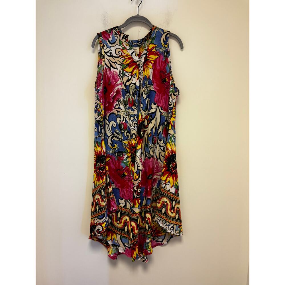 Seven Islands Floral Boho 100% Cotton Dress Size Medium